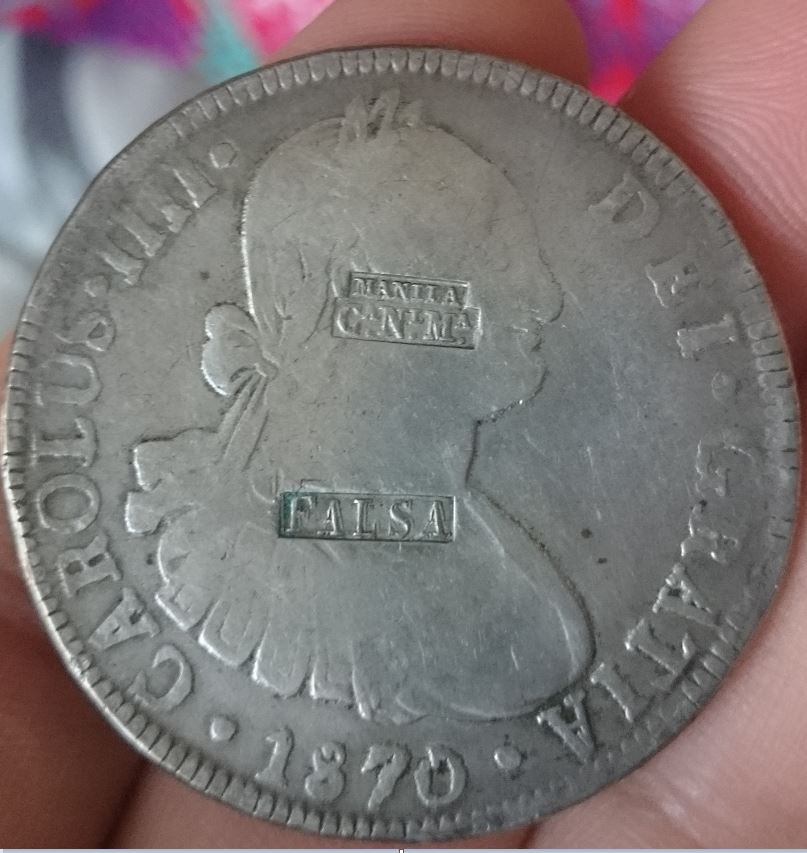 Interesting-Cont.-Counterfeit-8-Reales-1870-Mo-Fm-With-Manila-C/M.